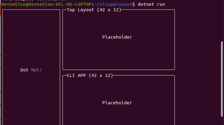 How to create layout based terminal app in .net core
